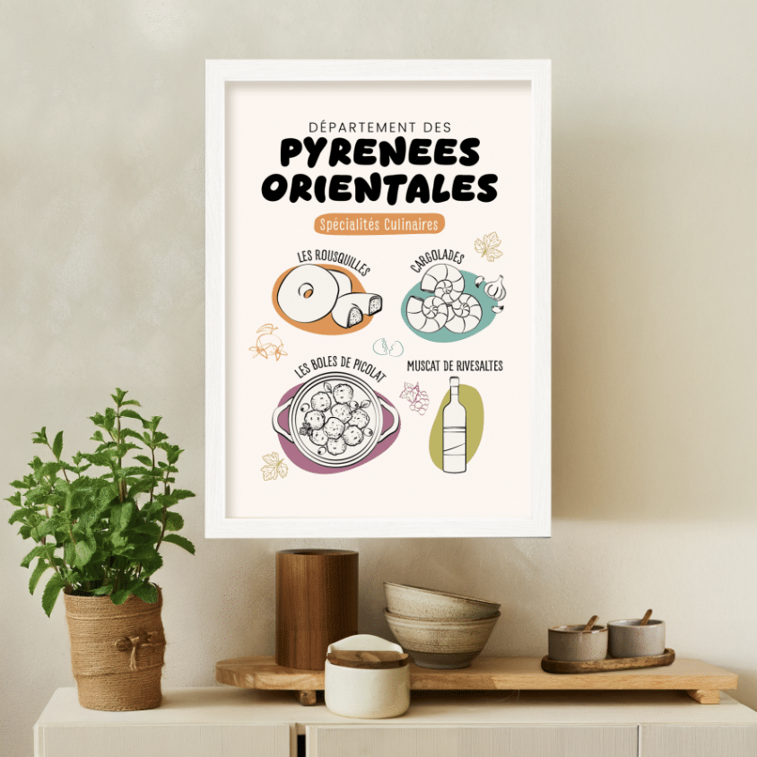 Affiche Pyrénées-Orientales Colorée – Image 3